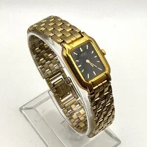 Seiko | Accessories | Vintage Seiko Rectangular Gold Black 